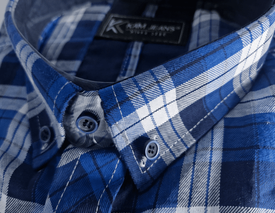 Kam Jeans 6369 Checked Short Sleeve Shirt Blue - Krekli - Krekli - 2XL-8XL