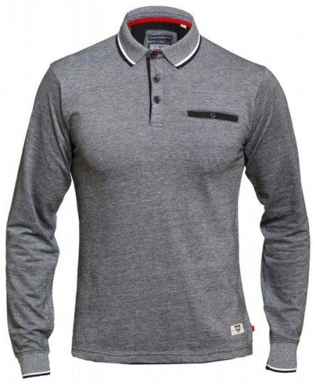 D555 Brockville Long Sleeve Polo Grey - Polo krekli - Polo krekli - 2XL-8XL