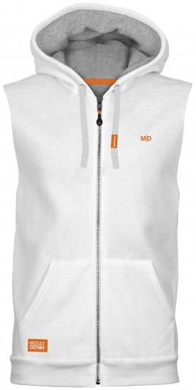 Motley Denim Brussels Sleeveless Hoodie White - Džemperi un džemperi ar kapuci - Džemperi - 2XL-14XL
