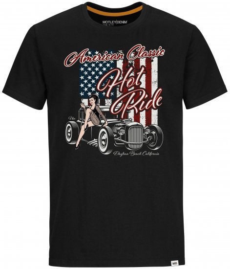 Motley Denim T-shirt Central Black - T-krekli - T-krekli - 2XL-14XL