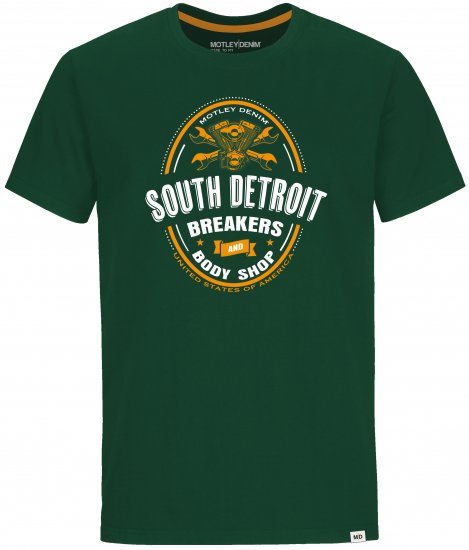 Motley Denim T-shirt Chiswick Racing Green - T-krekli - T-krekli - 2XL-14XL