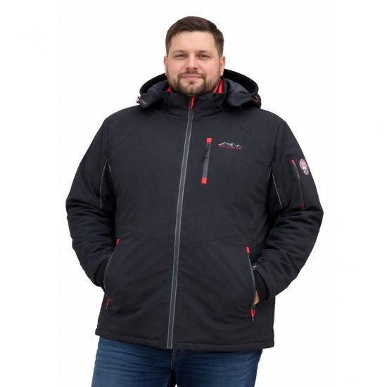 D555 Fretwell Padded Softshell Jacket with Detachable Hood Black - Jakas & Lietus apģērbs - Jakas - 2XL-12XL
