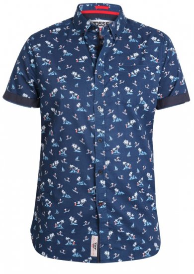 D555 Davian Hawaii Shirt Navy - Krekli - Krekli - 2XL-8XL