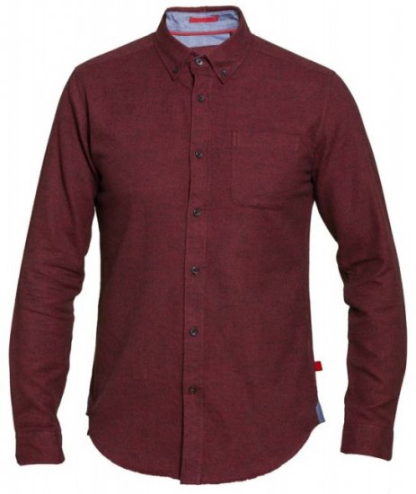D555 Dawson Textured Shirt Dark Red - Krekli - Krekli - 2XL-8XL