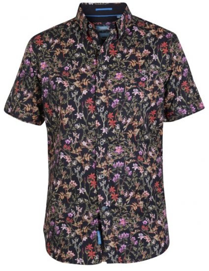 D555 Emmet Floral Shirt Black - Krekli - Krekli - 2XL-8XL