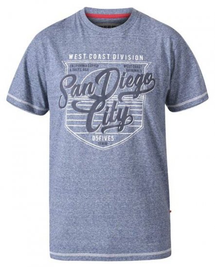 D555 Epson San Diego Crew Neck T-Shirt Blue Marl - T-krekli - T-krekli - 2XL-14XL