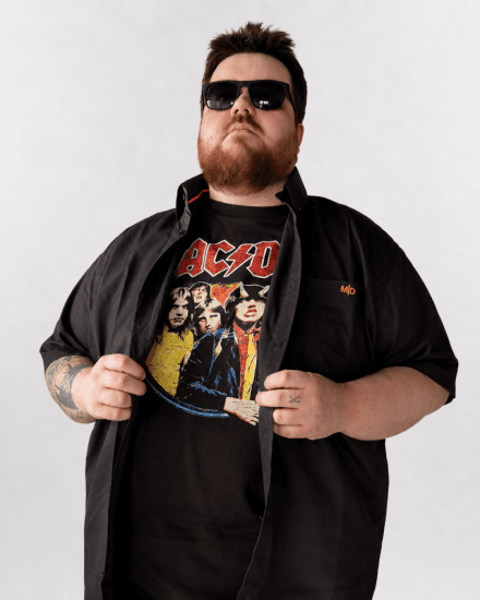 D555 Hugh Official ACDC Highway To Hell T-krekls ar Apdruku Melns - T-krekli - T-krekli - 2XL-14XL