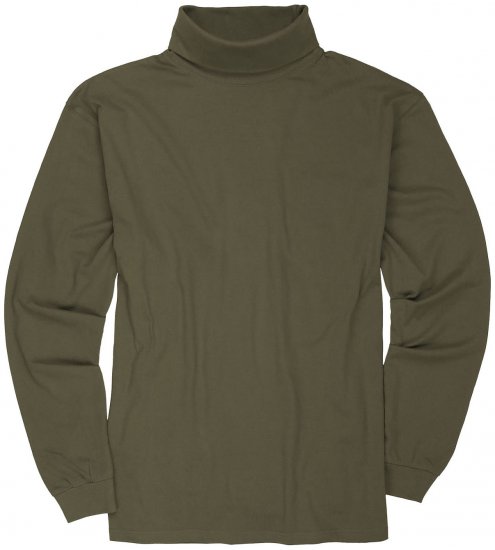 Adamo Fabio Comfort fit Turtleneck Long sleeve T-shirt Khaki - T-krekli - T-krekli - 2XL-14XL
