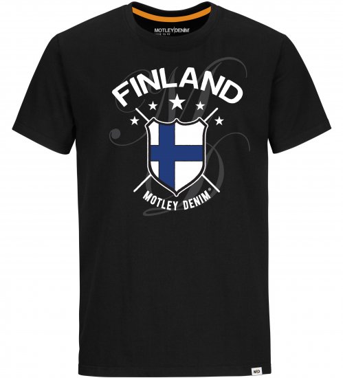 Motley Denim Finland T-shirt Black - T-krekli - T-krekli - 2XL-14XL