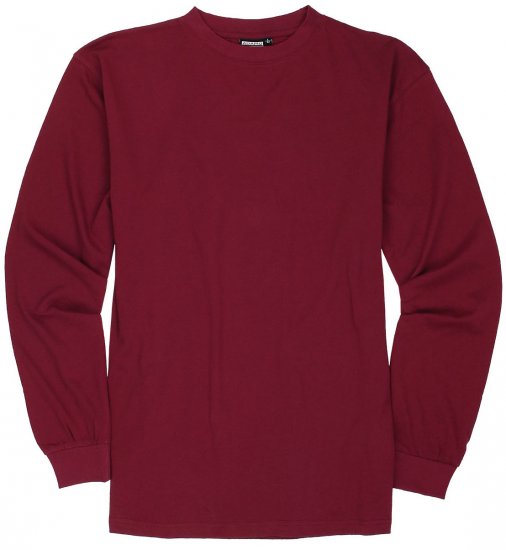 Adamo Floyd Comfort fit Long sleeve T-shirt Burgundy - T-krekli - T-krekli - 2XL-14XL