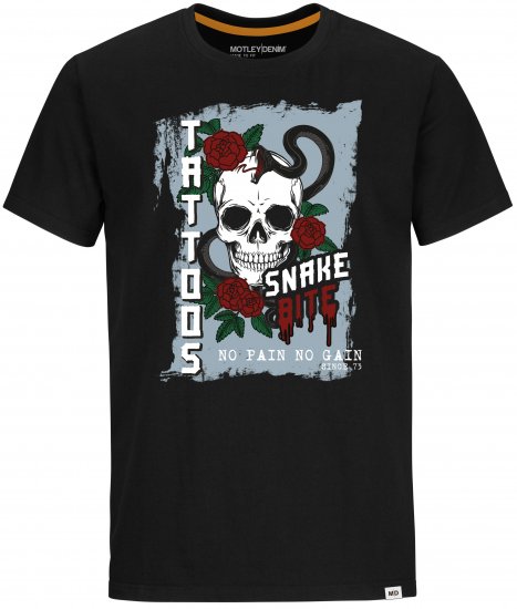 Motley Denim Franklin T-shirt Black - T-krekli - T-krekli - 2XL-14XL