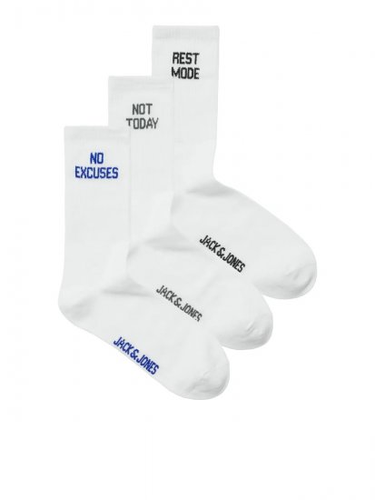 Jack & Jones Power Statements Tenisa zeķes Balts 3-pack - Apakšveļa un peldšorti - Apakšveļa - 2XL-8XL