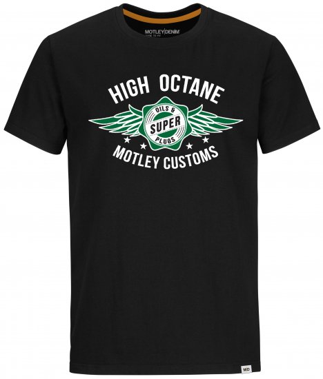Motley Denim Hereford T-shirt Green on Black - T-krekli - T-krekli - 2XL-14XL