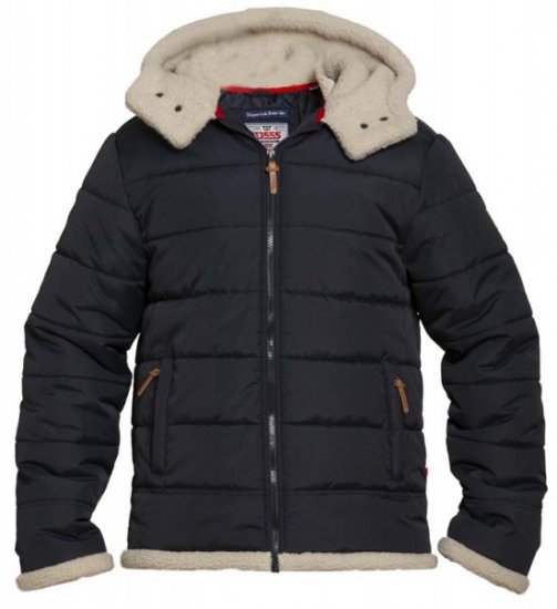 D555 Hudson Hooded Puffer Jacket Navy - Jakas & Lietus apģērbs - Jakas - 2XL-12XL