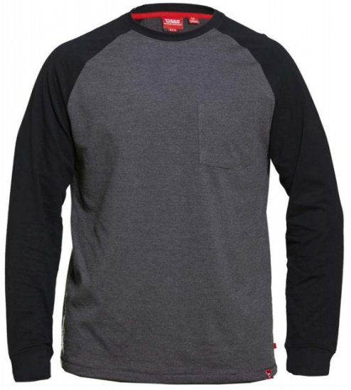 D555 Illinois Long Sleeve T-shirt Charcoal - T-krekli - T-krekli - 2XL-14XL