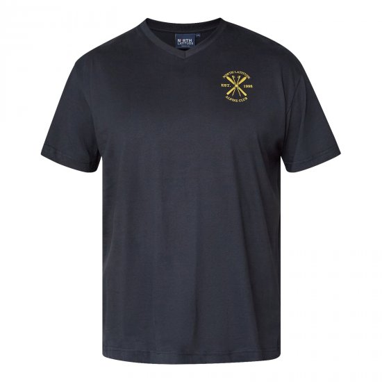 North Latitude Alpine Club T-Shirt Melna - TALL T-krekli - T-krekli gariem vīriešiem