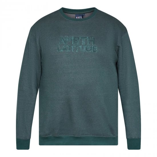 North Latitude Crewneck Logo Sweat Zaļa/Haki - Džemperi un džemperi ar kapuci - Džemperi - 2XL-14XL