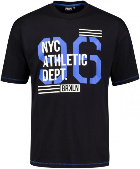 Adamo BRKLN Comfort Fit Printed T-shirt Black - T-krekli - T-krekli - 2XL-14XL