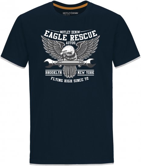 Motley Denim Eccles T-shirt Navy - T-krekli - T-krekli - 2XL-14XL