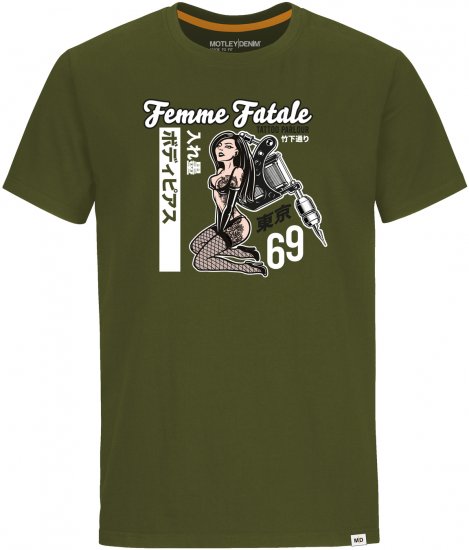 Motley Denim Hampton T-shirt Dark Khaki - T-krekli - T-krekli - 2XL-14XL