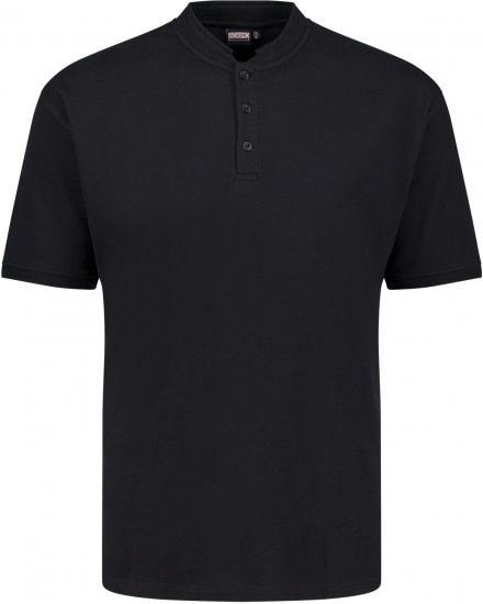 Adamo 139411 Serafino Waffelpique T-shirt Black - T-krekli - T-krekli - 2XL-14XL