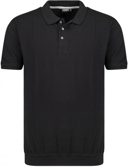 Adamo Kadir Polo Shirt with Cuffed Hem Black - Polo krekli - Polo krekli - 2XL-8XL