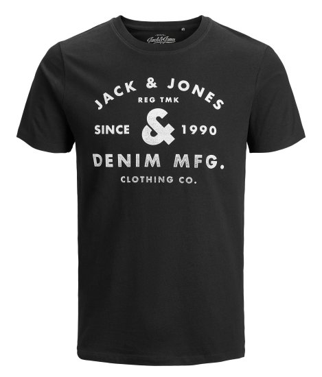 Jack & Jones Jeans T-Shirt Black - T-krekli - T-krekli - 2XL-14XL