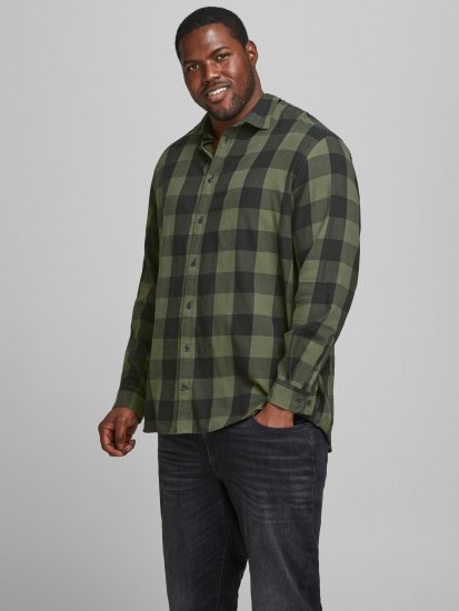 Jack & Jones Gingham L/S Shirt Dusty Olive - Krekli - Krekli - 2XL-8XL