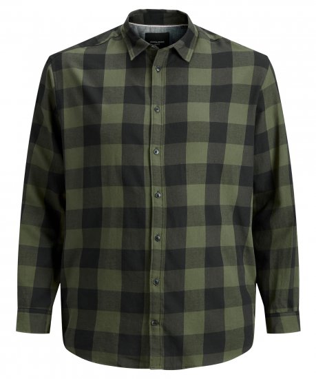 Jack & Jones Gingham L/S Shirt Dusty Olive - Krekli - Krekli - 2XL-8XL