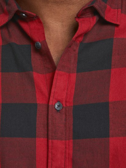 Jack & Jones Gingham Shirt L/S Brick Red - Krekli - Krekli - 2XL-8XL