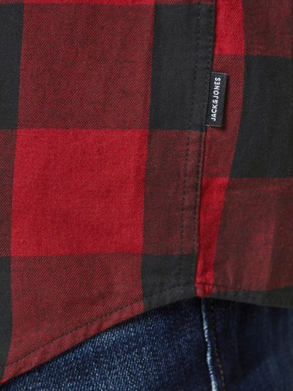 Jack & Jones Gingham Shirt L/S Brick Red - Krekli - Krekli - 2XL-8XL