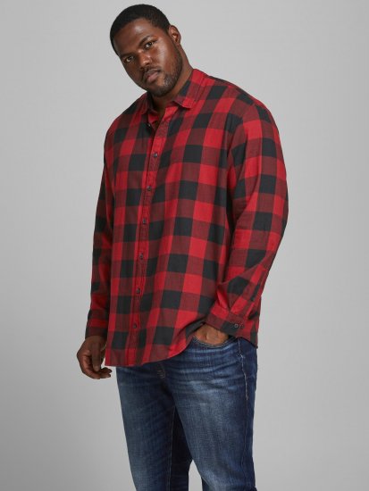 Jack & Jones Gingham Shirt L/S Brick Red - Krekli - Krekli - 2XL-8XL