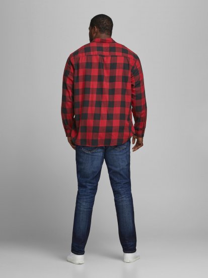 Jack & Jones Gingham Shirt L/S Brick Red - Krekli - Krekli - 2XL-8XL