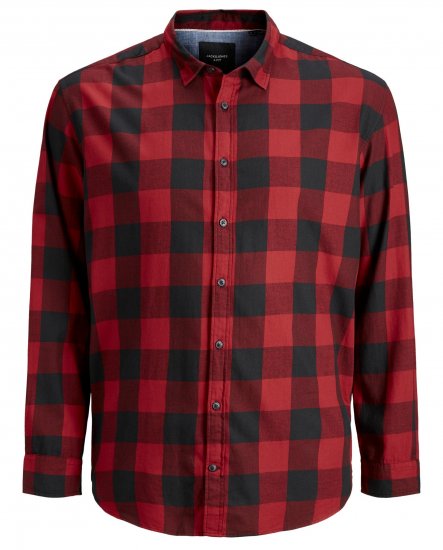 Jack & Jones Gingham Shirt L/S Brick Red - Krekli - Krekli - 2XL-8XL