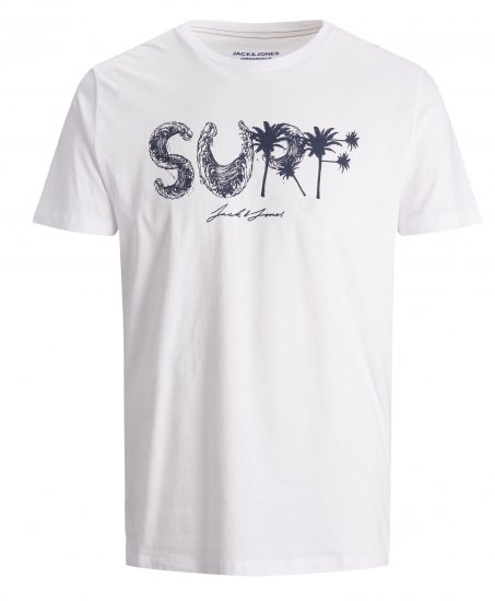 Jack & Jones Streams T-shirt White - T-krekli - T-krekli - 2XL-14XL