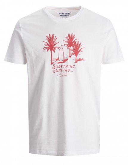 Jack & Jones Streams T-shirt White/Rose - T-krekli - T-krekli - 2XL-14XL