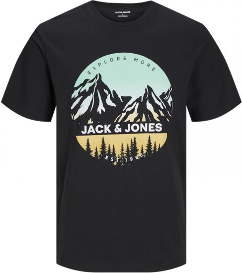 Jack & Jones PEAK T-Shirt Black - T-krekli - T-krekli - 2XL-14XL