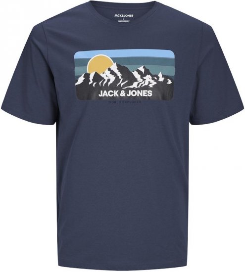Jack & Jones PEAK T-Shirt Navy Blazer - T-krekli - T-krekli - 2XL-14XL