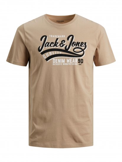 Jack & Jones JJELOGO TEE Beige - T-krekli - T-krekli - 2XL-14XL