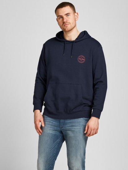 Jack & Jones JJESHARK SWEAT Hoodie Navy - Džemperi un džemperi ar kapuci - Džemperi - 2XL-14XL