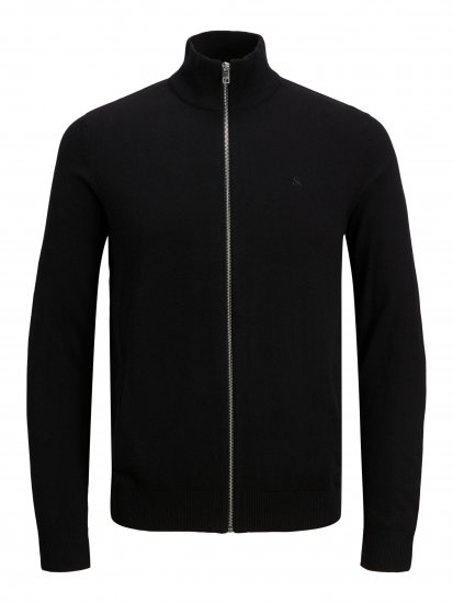 Jack & Jones JJEMIL Knit Turtle Zip Cardigan Black - Džemperi un džemperi ar kapuci - Džemperi - 2XL-14XL