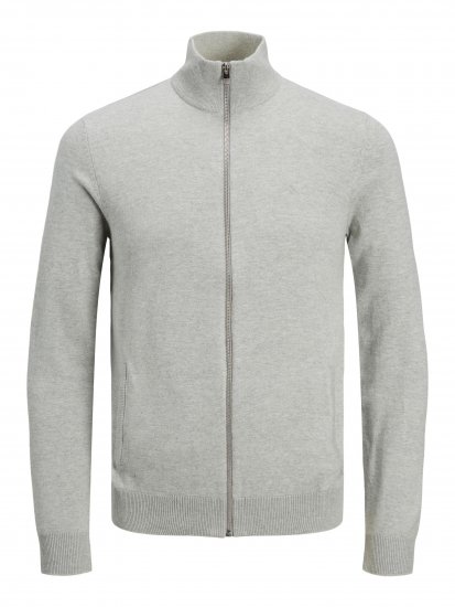 Jack & Jones JJEMIL Knit Turtle Zip Cardigan Light Grey - Džemperi un džemperi ar kapuci - Džemperi - 2XL-14XL