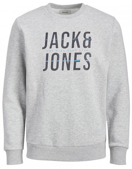 Jack & Jones JJXILO Sweat Light Grey - Džemperi un džemperi ar kapuci - Džemperi - 2XL-14XL