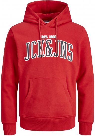 Jack & Jones JJCEMB Hoodie Red - Džemperi un džemperi ar kapuci - Džemperi - 2XL-14XL