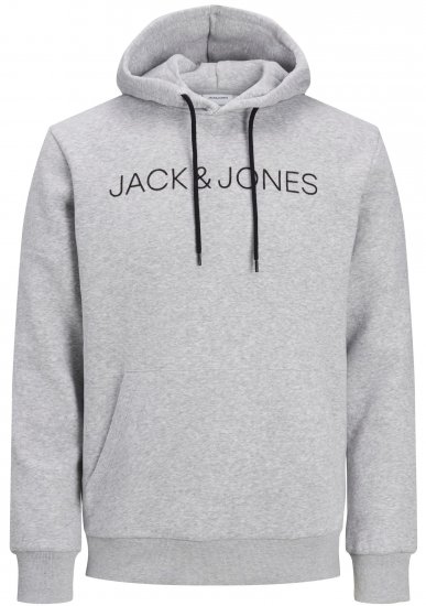 Jack & Jones JJHUGO FLOCK Hoodie Grey - Džemperi un džemperi ar kapuci - Džemperi - 2XL-14XL