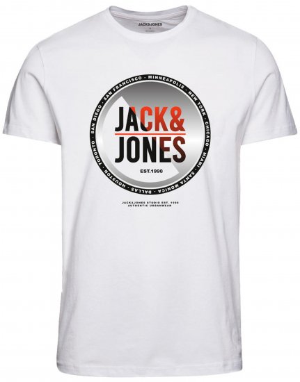 Jack & Jones JJSCOTT TEE White - T-krekli - T-krekli - 2XL-14XL