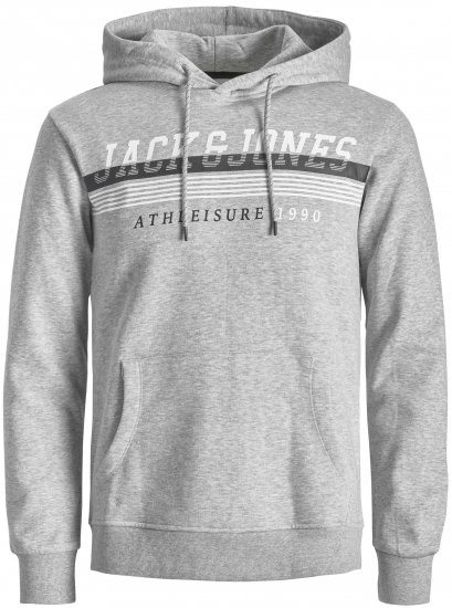 Jack & Jones JJIRON Hoodie Grey - Džemperi un džemperi ar kapuci - Džemperi - 2XL-14XL