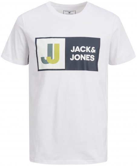Jack & Jones JCOLOGAN TEE White - T-krekli - T-krekli - 2XL-14XL