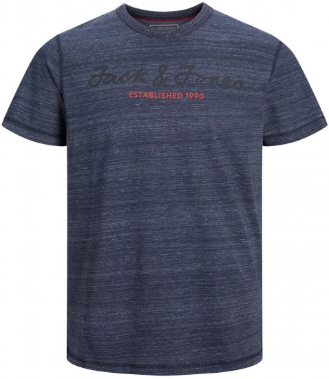 Jack & Jones JCOBERG UPSCALED TEE Navy - T-krekli - T-krekli - 2XL-14XL