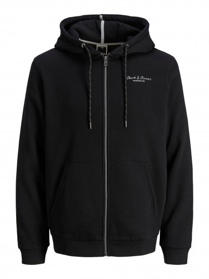 Jack & Jones JCOBERG SWEAT ZIP Hoodie Black - Džemperi un džemperi ar kapuci - Džemperi - 2XL-14XL